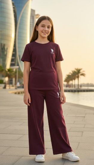 صورة طقم صيفي عنابي من PO